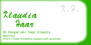 klaudia haar business card